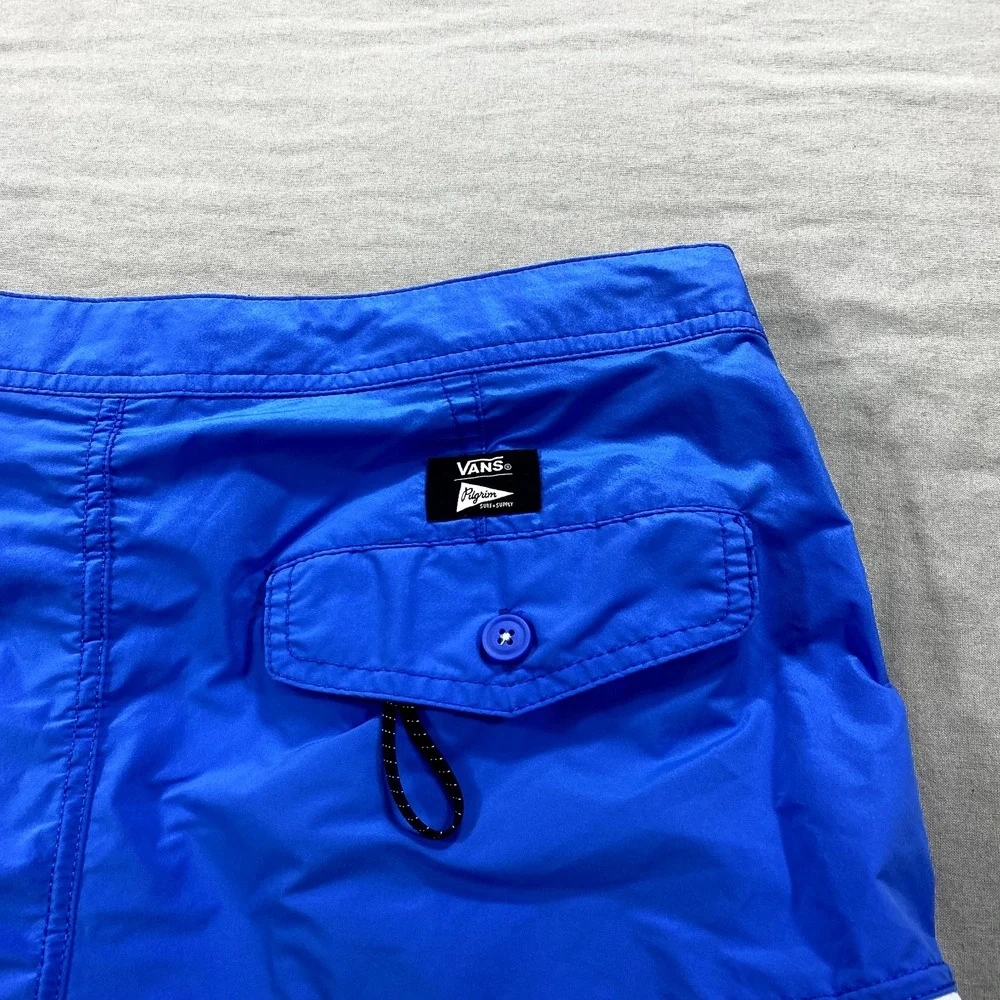 Vans X Pilgrim Shorts Mens 33 Blue Board‎ Shorts Swim Trunks 8